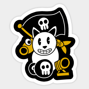 Pirate Cat's Cannon Sticker